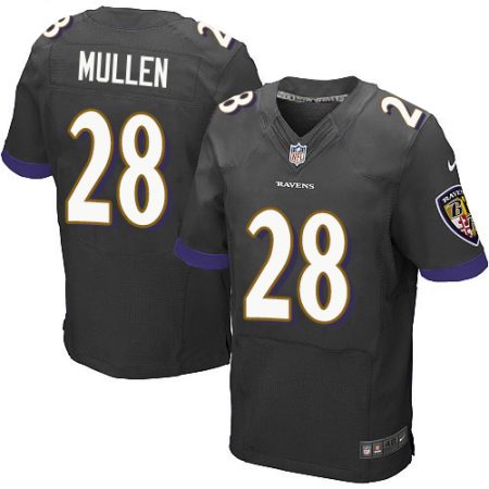 Ravens #28 Trayvon Mullen Black Alternate Men's Stitched NFL New Elite Jersey