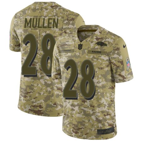 wholesale Ravens #28 Trayvon Mullen Camo Men's Stitched NFL Limited 2018 Salute To Service Jersey