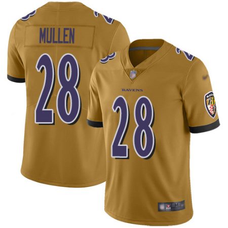 Ravens #28 Trayvon Mullen Gold Men's Stitched NFL Limited Inverted Legend Jersey