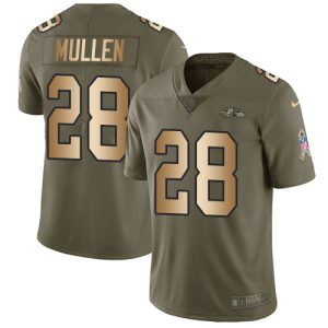 ravens #28 trayvon mullen olive/gold men's stitched nfl limited 2017 salute to service wholesale jersey