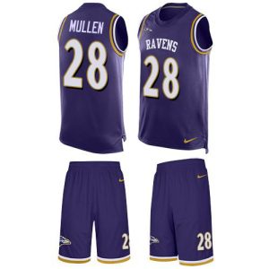 Ravens #28 Trayvon Mullen Purple Team Color Men's Stitched NFL Limited Tank Top Suit Jersey