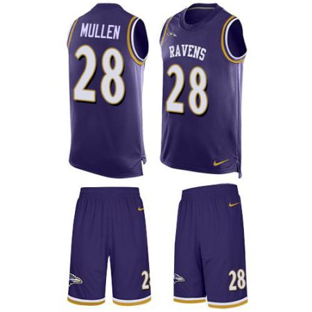 Ravens #28 Trayvon Mullen Purple Team Color Men's Stitched NFL Limited Tank Top Suit Jersey