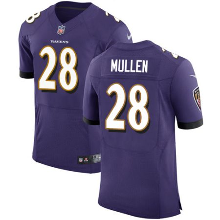 Ravens #28 Trayvon Mullen Purple Team Color Men's Stitched NFL Vapor Untouchable Elite Jersey