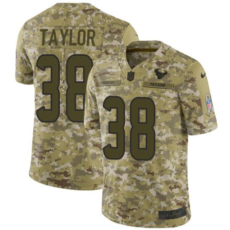 Texans #38 J.J. Taylor Camo Men's Stitched NFL Limited 2018 Salute To Service Jersey