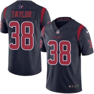 Texans #38 J.J. Taylor Navy Blue Men's Stitched NFL Limited Rush Jersey