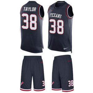 wholesale Texans #38 J.J. Taylor Navy Blue Team Color Men's Stitched NFL Limited Tank Top Suit Jersey