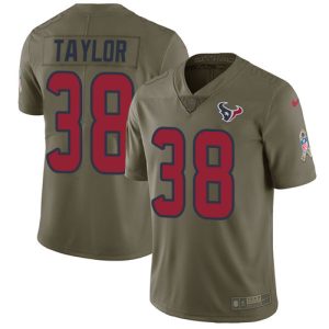 wholesale Texans #38 J.J. Taylor Olive Men's Stitched NFL Limited 2017 Salute To Service Jersey