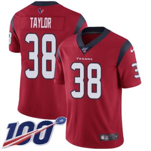 Texans #38 J.J. Taylor Red Alternate Men's Stitched NFL 100th Season Vapor Untouchable Limited Jersey